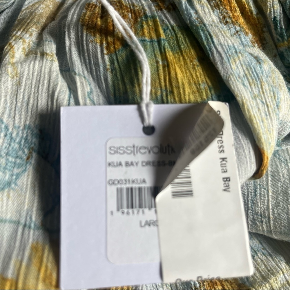 Floral Spaghetti Strap Maxi Dress in Yellow and Blue Size Large NWT - Picture 9 of 12